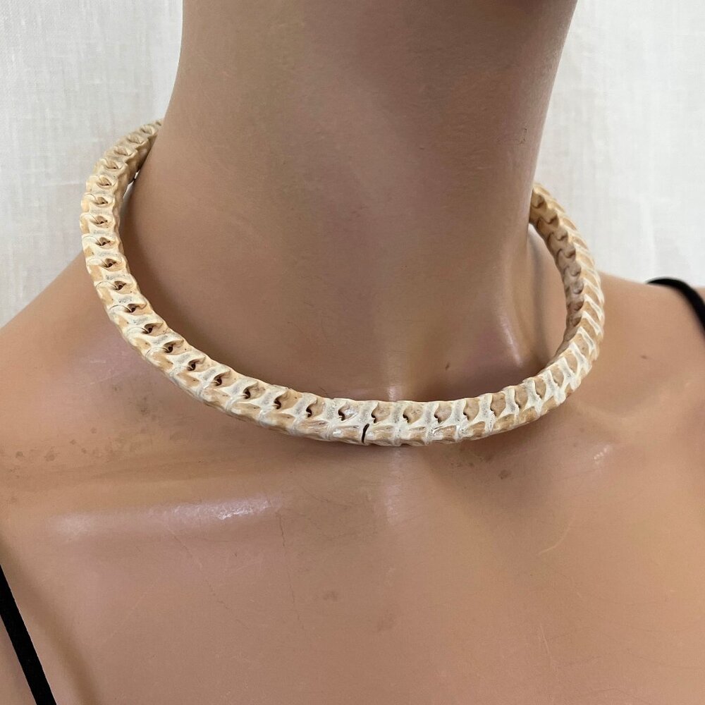 Snake Python Vertabrae Necklace Choker By Gretche… - image 4